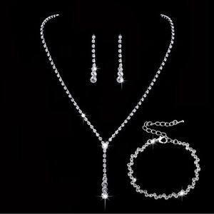 Bridal Set for Wedding or Formal Event, Necklace, Earrings and Bracelet